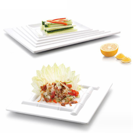 A5料瓷白仿瓷餐具正方盤壽司盤韓式西餐盤密胺平盤美耐皿點(diǎn)心菜盤甜品碟